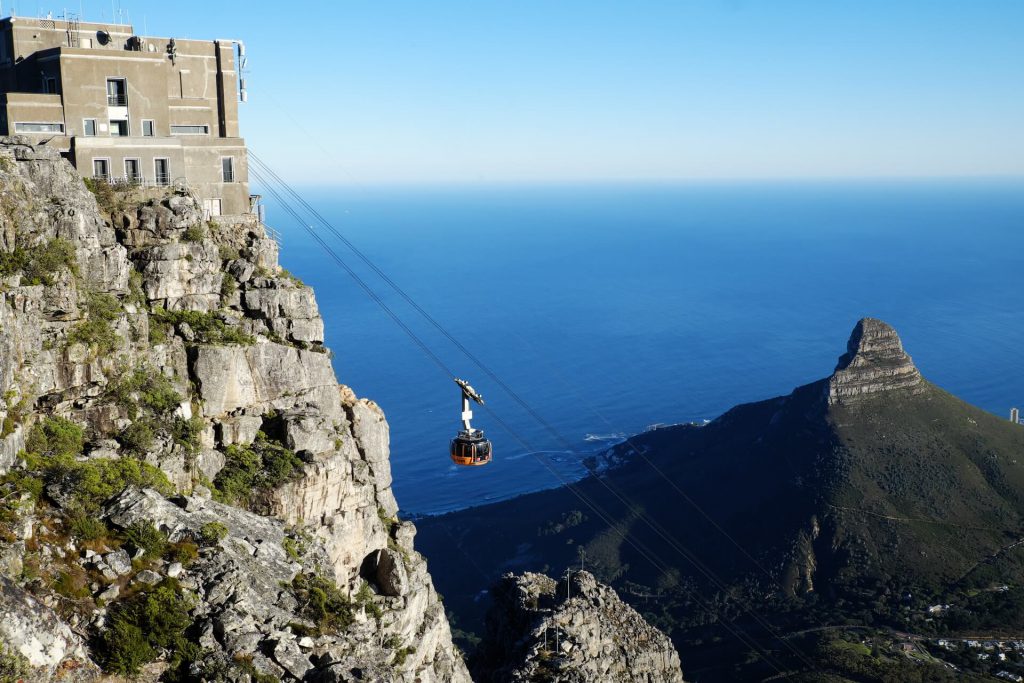 Cable car on Table Mountain in Cape Town
